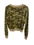 *NSF Blayne Cotton & Alpaca Camo Jaquard Knit Crew Neck Sweater, Size S