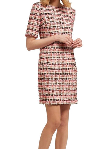 ^Linton for L.K. Bennett Dr Echo Tweed Short Sleeve Crew Neck Mini Shift Dress, Size 6