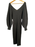 *NWT Mara Hoffman Lavina Organic Cotton Rib Knit Long Sleeve V-Neck Midi Dress, Size XS