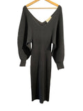 *NWT Mara Hoffman Lavina Organic Cotton Rib Knit Long Sleeve V-Neck Midi Dress, Size XS