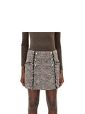*Veronica Beard Starck Cotton Boucle Tipped & Raw Edges A-Line Sailor Mini Skirt, Size 2
