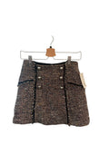 *Veronica Beard Starck Cotton Boucle Tipped & Raw Edges A-Line Sailor Mini Skirt, Size 2