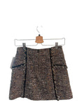 *Veronica Beard Starck Cotton Boucle Tipped & Raw Edges A-Line Sailor Mini Skirt, Size 2