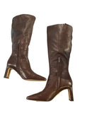 *Sam Edelman Sylvia Snip-Toe Block Heel Wide Calf Tall Boots, Size 8.5