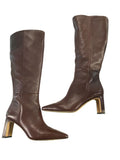 *Sam Edelman Sylvia Snip-Toe Block Heel Wide Calf Tall Boots, Size 8.5