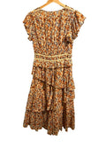 *Ulla Johnson Madeline Cotton Poplin Flutter Sleeve Smocked Midi Dress, Size 8