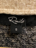 *Rails Reese Wool Blend Plaid Long Sleeve V Neck Cardigan Sweater, Size S