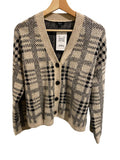 *Rails Reese Wool Blend Plaid Long Sleeve V Neck Cardigan Sweater, Size S