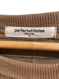 *PerfectWhiteTee Alexi Cotton Reverse French Terry Stripe Crew Neck Sweatshirt, Size L
