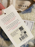 *NWT Sezane Harlem Floral Sherpa Applique Crew Neck Sweatshirt Top, Size FR36=4