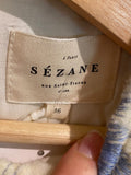 *NWT Sezane Harlem Floral Sherpa Applique Crew Neck Sweatshirt Top, Size FR36=4