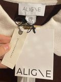 *NWT Aligne Isobel Cotton & Wool Knit Collared Full Zip Cardigan Jacket, Size 4