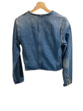 *Veronica Beard Jeans Andrea Cotton Denim Button-Up Cropped Lady Jacket, Size 0
