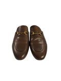 *Gucci Princetown Leather Almond Toe Horsebit Accent Slipper Mule Loafers, Size 40
