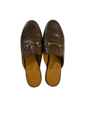 *Gucci Princetown Leather Almond Toe Horsebit Accent Slipper Mule Loafers, Size 40