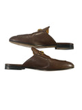 *Gucci Princetown Leather Almond Toe Horsebit Accent Slipper Mule Loafers, Size 40