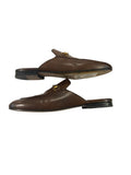 *Gucci Princetown Leather Almond Toe Horsebit Accent Slipper Mule Loafers, Size 40
