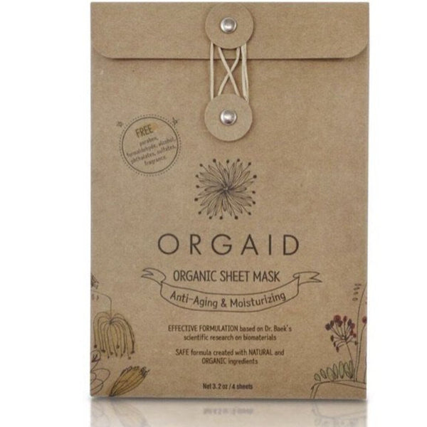 Orgaid Anti-Aging & Moisterizing Organic Facial Sheet Mask Box of 4