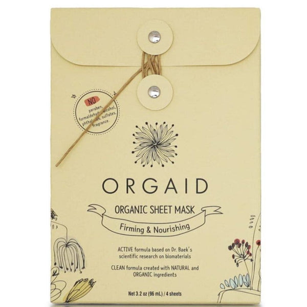 Orgaid Firming & Nourishing Organic Facial Sheet Mask, Box of 4