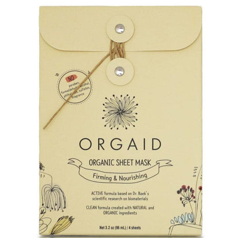 Orgaid Firming & Nourishing Organic Facial Sheet Mask, Box of 4