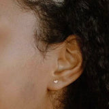 Adorn 512 Gold Plated Tiny Heart Stud Earrings