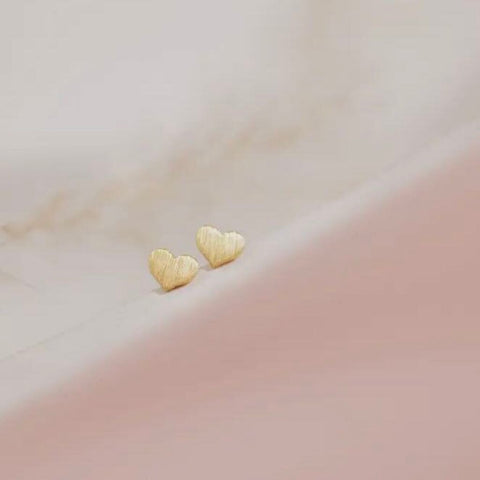 Adorn 512 Gold Plated Tiny Heart Stud Earrings
