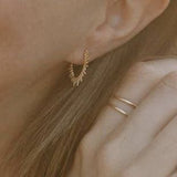 Adorn 512 Gold Plate Sunburst Huggie Hoop Earrings
