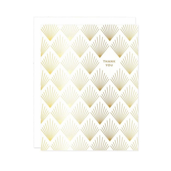 Missive Press Gold Foil Art Deco Thank You Boxed Folded Note Cards