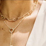 Wander + Lust Sloan 14K Gold Fill Toggle Paperclip Chain 16" Choker Necklace