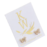 Katie Waltman 14K Gold Plate CZ Butterfly Stud Earrings