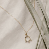 Wander + Lust Quincy CZ Circle Charm 14K Gold FIll Chain 17" Necklace