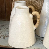 Made Market Co. Rattan & Cream Ceramic Handled Vase