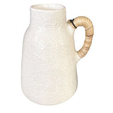 Made Market Co. Rattan & Cream Ceramic Handled Vase