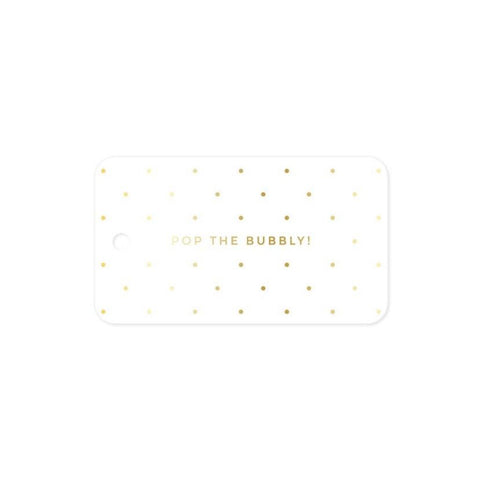 Missive Press Gold Foil Pop The Bubbly Gift Tags, Set of 8