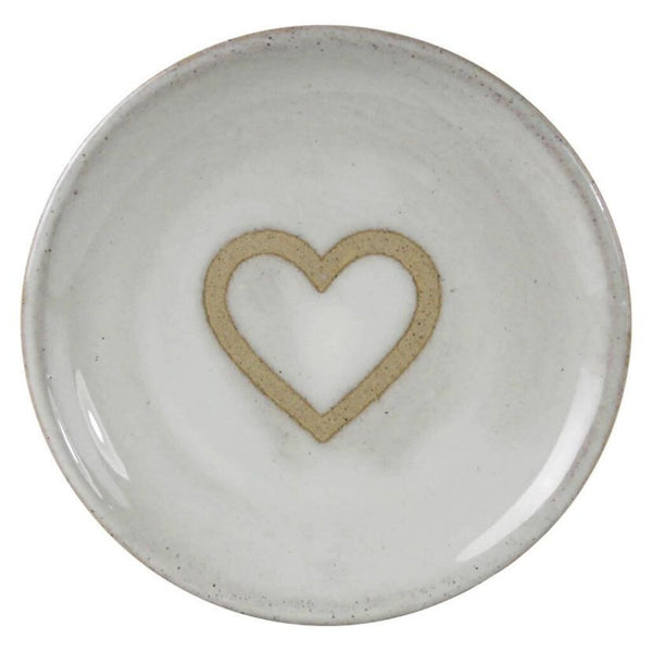 HomArt Heart Icon Glazed Ceramic Round Dish Tray
