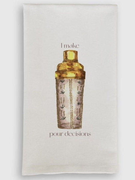 French Graffiti Cocktail Shaker Pour Decisions Tea Towel