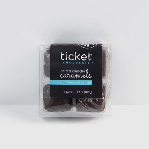Ticket Chocolate Dark Chocolate Covered Crisp Caramels, 4-pc