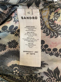 *Sandro Paris Luana Silk Floral Lace Inset Cami Empire Midi Slip Dress, Size FR42 (10,M)