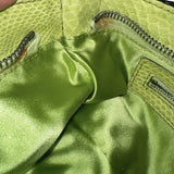 *Fendi VINTAGE FF Logo Beaded Embroidered Zip Top Baguette Shoulder Bag