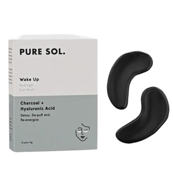 Pure Sol. Wake Up Charcoal & Hyaluronic Acid Eye Mask, Box of 12 Pairs