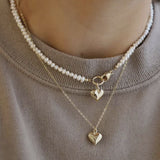 Katie Waltman Emory Brass Puffy Heart Charm 14K Gold-Fill Chain 18" Necklace