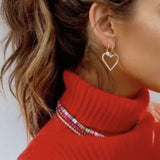 Katie Waltman Crystal Heart Hoop Huggie Earrings
