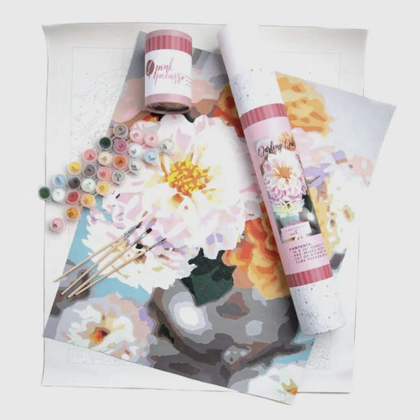 Pink Picasso Darlin Dahlia Floral Paint by Numbers Kit